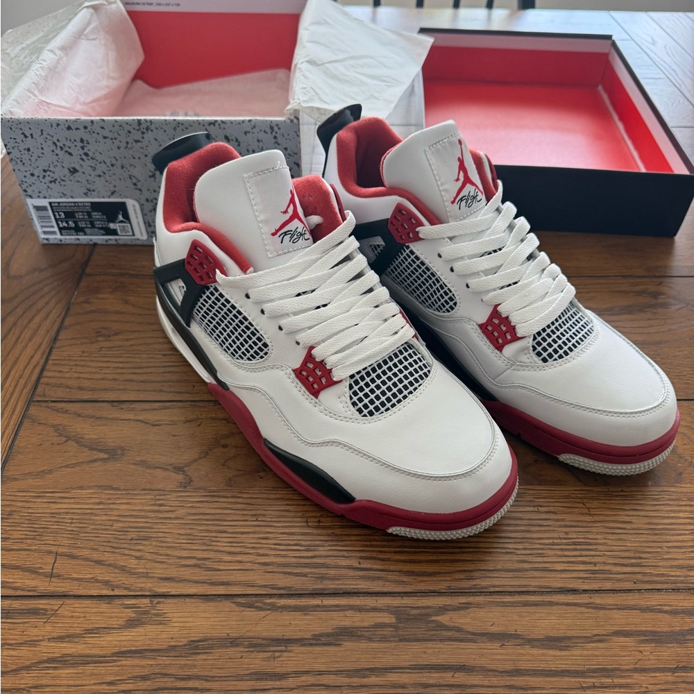 Jordan White Red Black Retro Sneakers